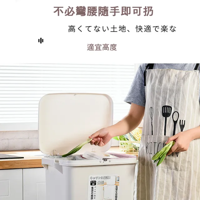 【isona】42L 三層單蓋垃圾桶 腳踏式按壓 分類垃圾桶(垃圾桶)