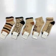 【Socks Form 襪子瘋】5雙組-網紅小熊100%純棉日系棉質短襪(踝襪/棉襪/船型襪/女襪)