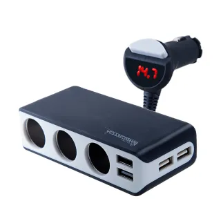 【安伯特】酷電大師 智能電壓監控6.8A 7孔車充3孔+4USB 國家認證 一年保固-快(一鍵開關 電流過充保護)