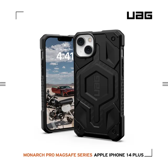 【UAG】iPhone 14 Plus MagSafe 頂級版耐衝擊保護殼-碳黑(UAG)