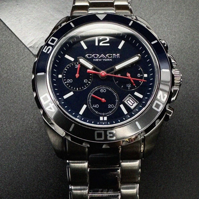 COACHCOACH COACH手錶型號CH00180(寶藍色錶面銀錶殼銀色精鋼錶帶款)