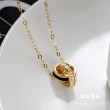 【SU SU】雙環鋯鑽項鍊(25純銀 防過敏 珍珠 飾品 耳環 項鍊 手鍊 穿搭 百搭 時尚)
