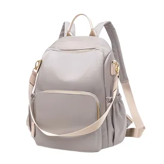 【DF Queenin】日系牛津休閒通勤旅行雙肩防盜後背包-共2色(小)