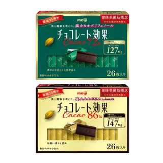 【Meiji 明治】巧克力效果CACAO 72%/86%黑巧克力(26枚盒裝)