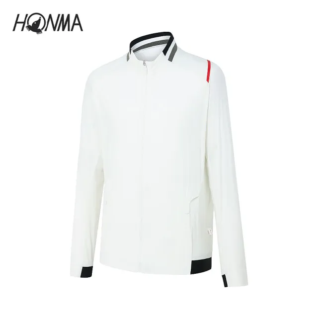 【HONMA 本間高爾夫】男款輕薄防水透氣夾克 春夏季 日本高爾夫專業品牌(M-XXL白色 淺藍HMJQ302R505)