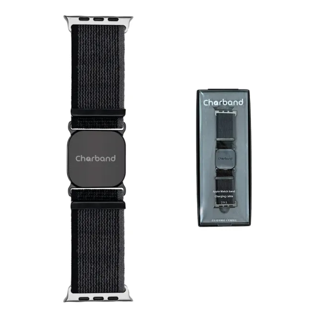 極致黑 Apple Watch磁吸充電錶帶(USB快速充電 錶帶立刻化身充電線)