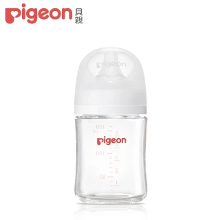 【Pigeon 貝親】第三代母乳實感玻璃奶瓶160ml/純淨白