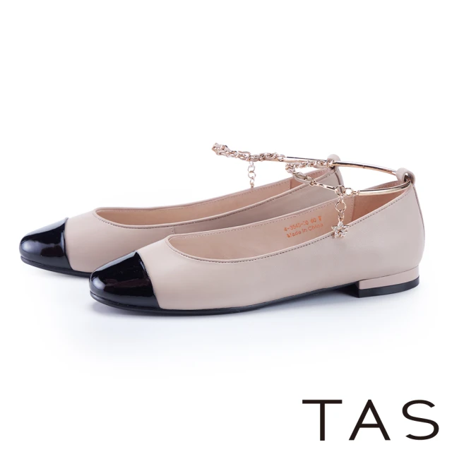 TAS 愜意夏日雙帶水鑽羊皮厚底涼鞋(棕色)折扣推薦