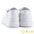 【ORIN】輕甜色系兩穿牛皮厚底休閒鞋(白色)