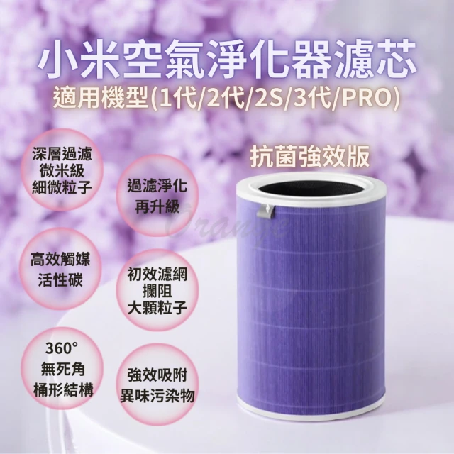 小米 淨生活 小米空氣淨化器 濾芯 1代 2代 2S PRO 3代(抗菌版 紫色 HEPA 濾心 濾網 小米空氣清淨機)