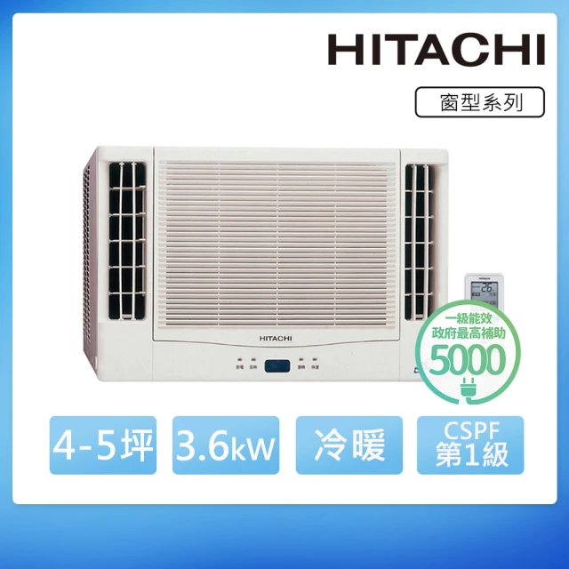 HITACHI 日立HITACHI 日立 4-5坪R32一級變頻雙吹冷暖窗型冷氣(RA-36NR)