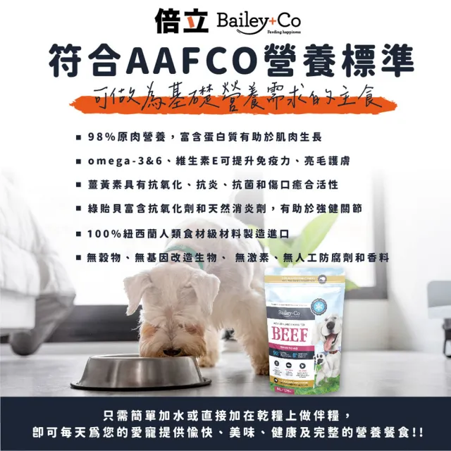 【Bailey+Co倍立】犬用優質凍乾乾糧500g(草飼羊肉/草飼牛肉/天然凍乾/乾糧/犬糧/凍乾生肉主食糧)