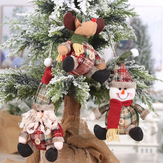 GIFTME5 聖誕玩偶掛件3款入(聖誕樹裝飾 聖誕節 交換禮物 節日佈置 居家裝飾 聖誕掛件 送禮)