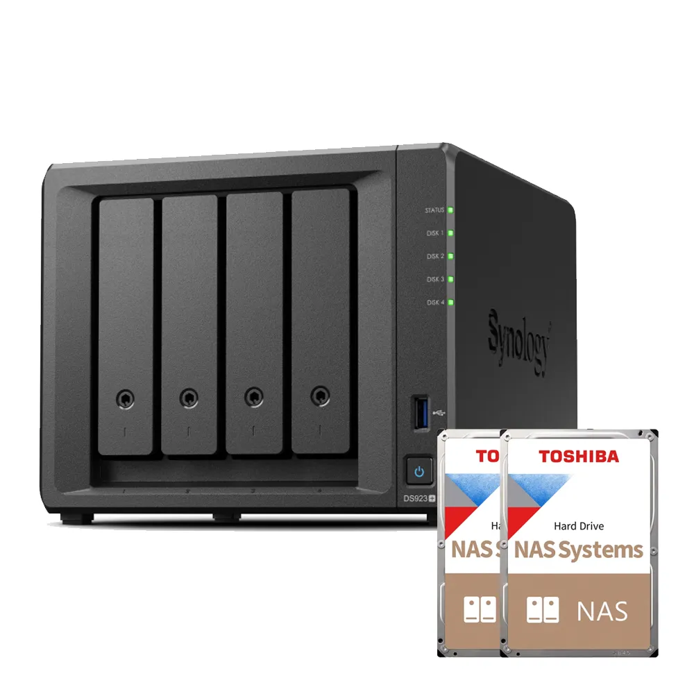 【Synology 群暉科技】搭東芝 4TB x2 ★ DS923+ 4Bay NAS 網路儲存伺服器