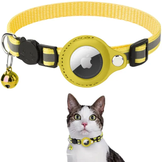 【Jpet】寵物Airtag追蹤保護套項圈 防丟失寵物定位頸圈貓咪 反光鈴鐺項圈(貓咪專用 不含Airtag)