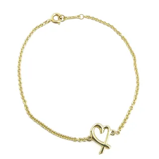 【Tiffany&Co. 蒂芙尼】18K金-LOVING HEART愛心造型墜飾手鍊