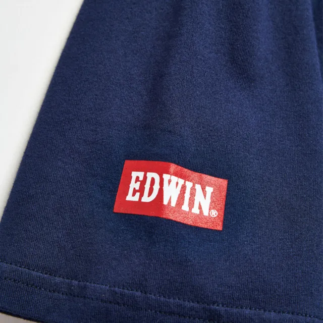 【EDWIN】男裝 經典大紅標LOGO短袖T恤(丈青色)