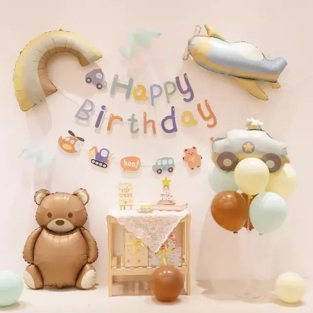 【阿米氣球派對】彩虹汽車生日氣球組(生日氣球 生日佈置 氣球)