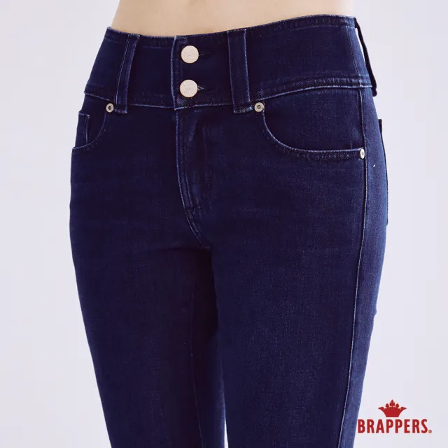 【BRAPPERS】女款 四面彈系列-中腰四面彈窄管褲(深藍)