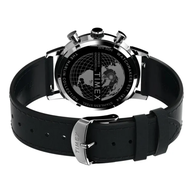 【TIMEX】天美時 Marlin系列  40毫米復古三眼計時手錶  銀x黑 TXTW2W10300