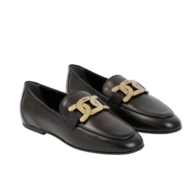 【TOD’S】Kate Loafer 金屬扣環 牛皮 鞋子 皮鞋 樂福鞋 黑色