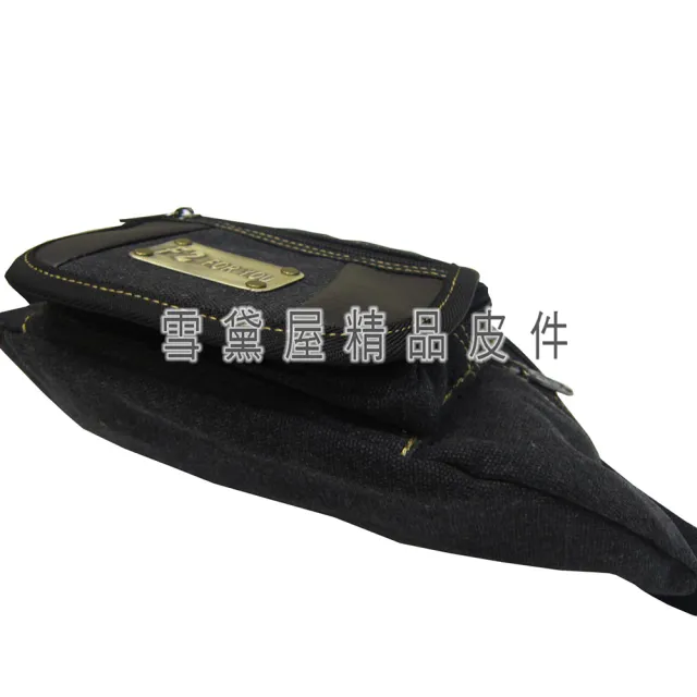 【SNOW.bagshop】腰包小容量貼身設計防水包 帆布+皮革材質外出休閒運動上班旅行防竊盜貼身