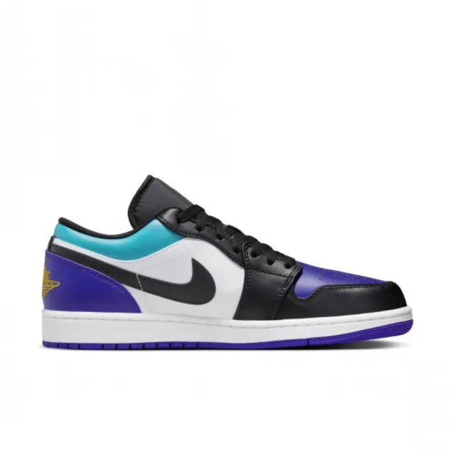 NIKE 耐吉】Air Jordan 1 Low Aqua 男黑紫藍休閒鞋AJ1 喬丹低筒穿搭