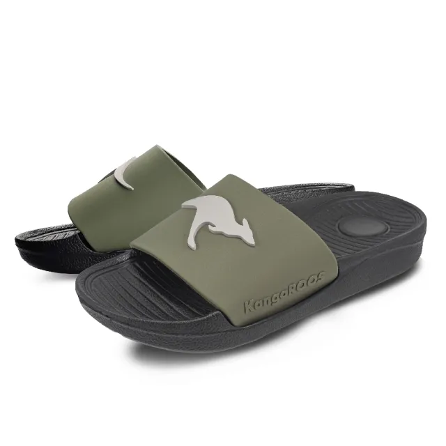 【KangaROOS 美國袋鼠鞋】兒童涼拖鞋 BANDON 立體LOGO 防水 拖鞋(兩色可選)