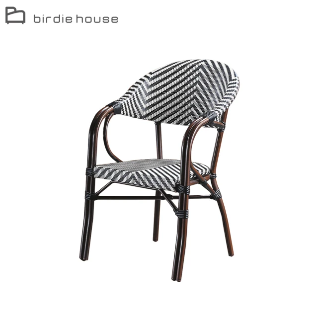柏蒂家居 布賴森米白色鐵藝皮餐椅(單椅)評價推薦