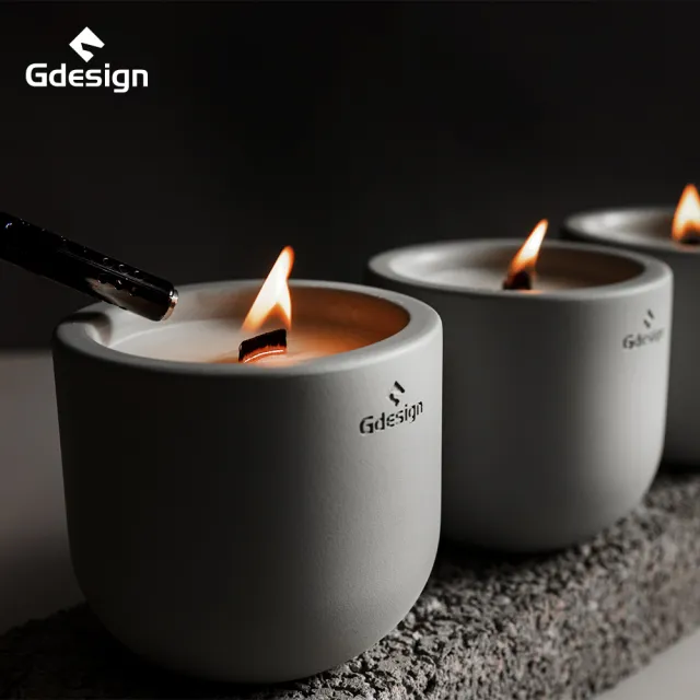 【Gdesign】簡約灰泥系質感香氛蠟燭 175g(香氛蠟燭、花香蠟燭、融蠟燈、多巴胺、擴香、)