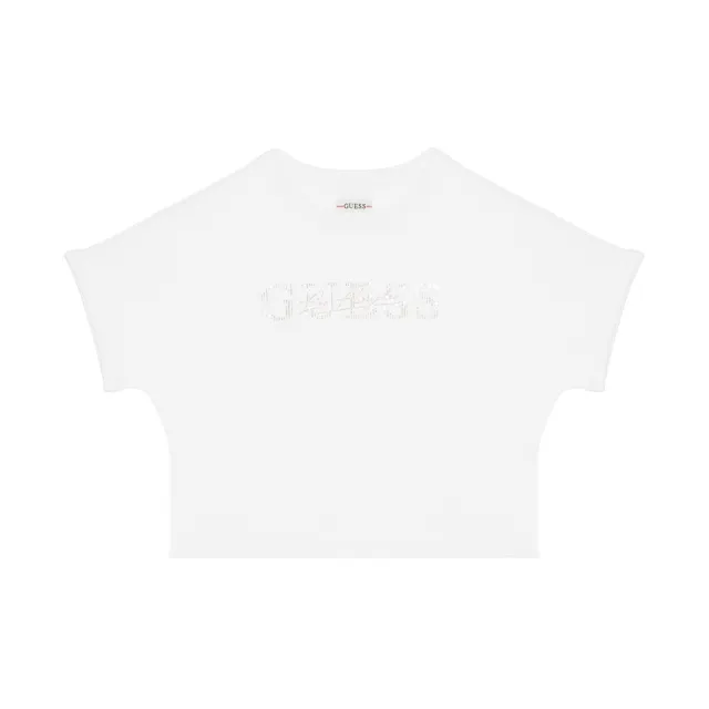 【GUESS】短版螺紋小鑽LOGO短T