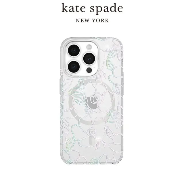 【KATE SPADE】iPhone 15 Pro Max MagSafe 精品手機殼 銀絲炫彩(磁吸)