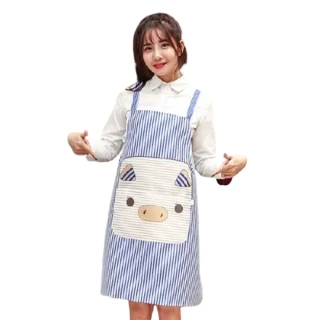 【PS Mall】韓版時尚條紋圍裙 大口袋咖啡廳工作圍裙 3入(J505)