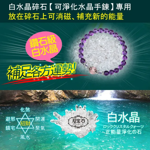 【A1寶石】紫水晶手鍊/紫晶/（黑曜石）能量晶鑽水晶手鍊(加贈淨化手鍊白水晶一包)