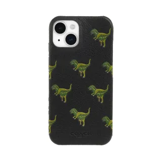 【COACH】iPhone 15 真皮手機殼 小恐龍(iPhone14 / 13可共用)