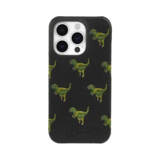 【COACH】iPhone 15 Pro Max 真皮手機殼 小恐龍