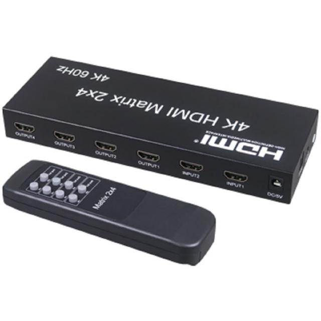 【伽利略】HDMI 4K@60Hz 影音分配器 矩陣式 2進4出(HDS204B)