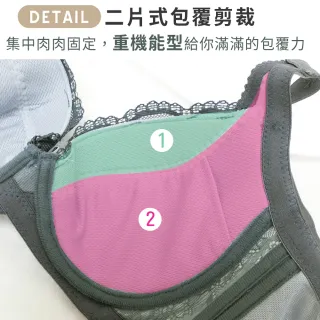 【尚芭蒂】大尺碼 成套 MIT台灣製C-E罩/軟鋼圈月牙提托吸濕涼感機能內/集中包覆調整型(灰色)