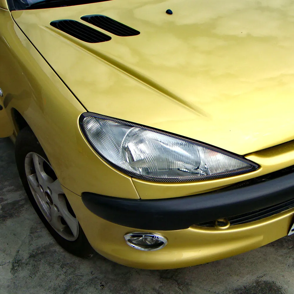 【IDFR】Peugeot 寶獅 206 1998~2006 卡夢 水轉碳纖 車燈框 前燈框 飾貼(PEUGEOT 206 寶獅 標緻 汽車改裝)