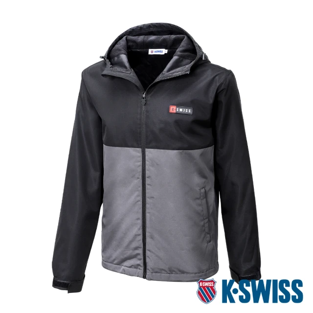 K-SWISS 刷毛防風外套 Windbreaker -男-黑/灰(109364-031)