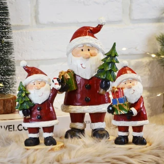 【YU Living 信歐傢居】日本進口聖誕老公公人偶擺飾 居家裝飾 高23cm(紅色/約9吋高)
