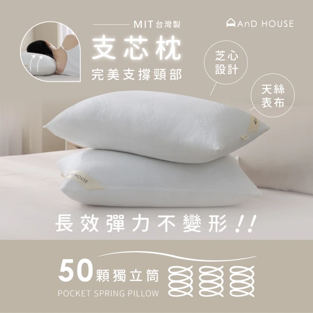 家購網嚴選 銀離子矽膠包覆獨立筒枕 1入(45x74cm/入