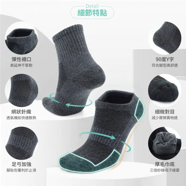 【GIAT 吉亞特】2雙組-石墨烯抗靜電足弓氣墊消臭襪(台灣製MIT-加贈石墨烯小腿套1雙)繞境穿搭 馬拉松 路跑