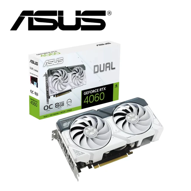 ASUS 華碩 DUAL-RTX4060-O8G-WHITE 顯示卡+海盜船 RM550x 80PLUS 金牌 電源供應器