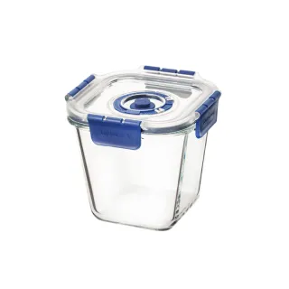 【LocknLock 樂扣樂扣】頂級透明玻璃抽真空保鮮盒950ml(正方形)