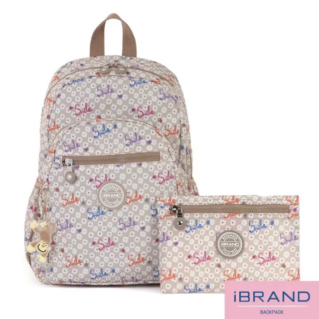 【iBrand】雙11 趣味派對尼龍口袋後背包(幸運微笑)