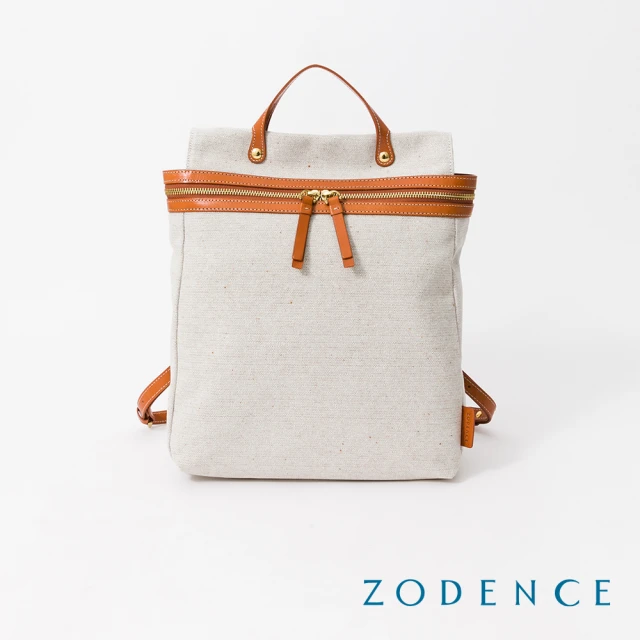 ZODENCE 佐登司 德國帆布桶型拉鍊後背包(貴族白)