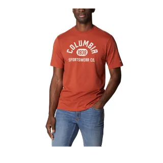 【Columbia 哥倫比亞 官方旗艦】男款-CSC Basic Logo™短袖上衣-橘紅色(UJO15860AH/HF)