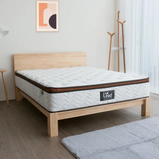 【麗得傢居】森林6尺實木床架+涼感三線獨立筒床墊二件式 實木床架 雙人加大床組 床台(床頭板+床底+床墊)