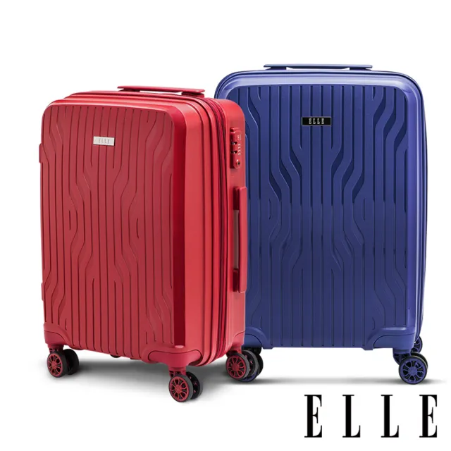 【ELLE】極輕羽量級 24吋 法式浮雕特級耐刮PP材質行李箱 EL31281(多色任選)